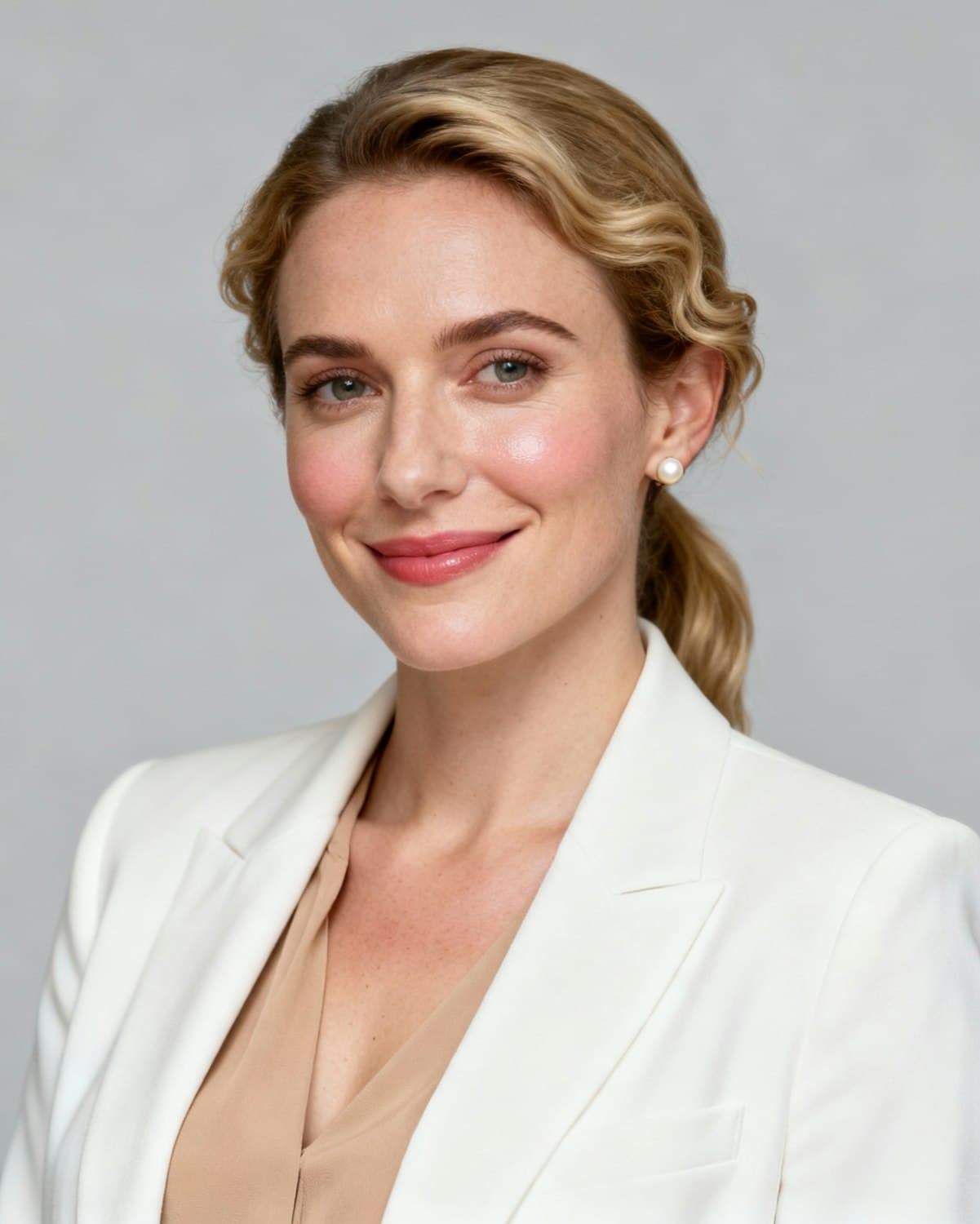 Portrait of a team member in a white blazer